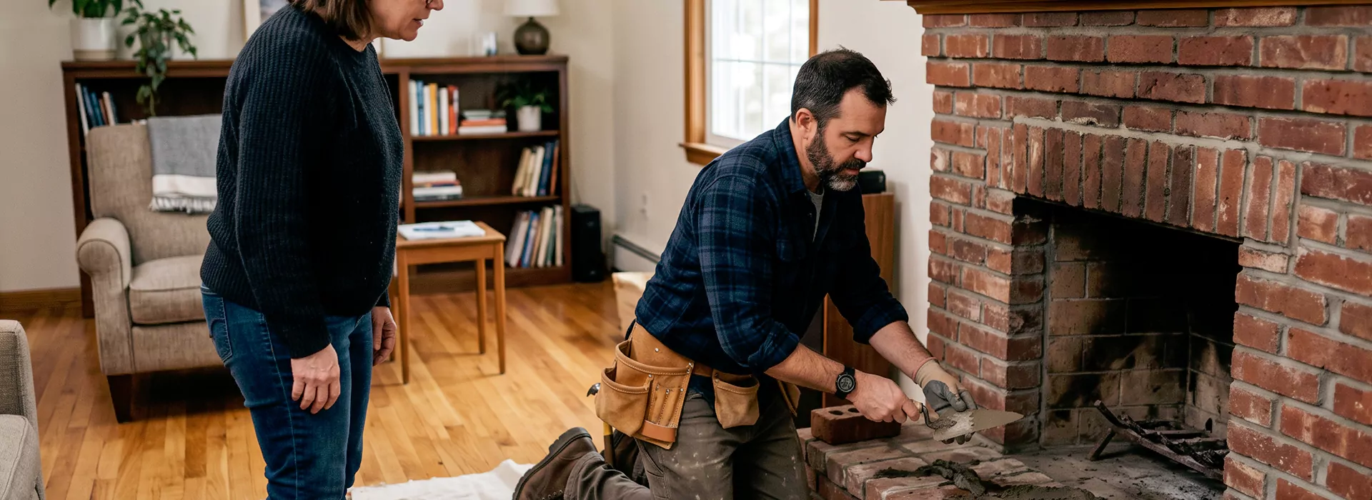 Brick Fireplace Repair in Edison
