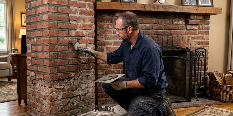 Repointing Brick Fireplace Edison