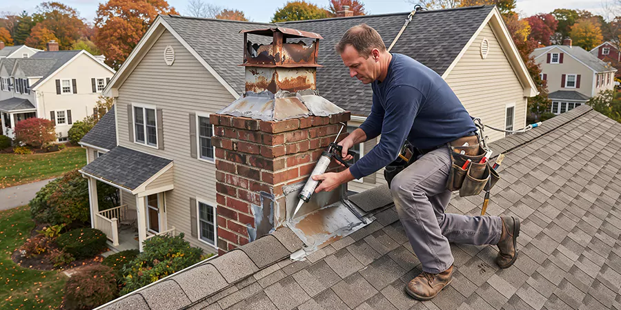 Chimney Chase Flashing Repair Edison
