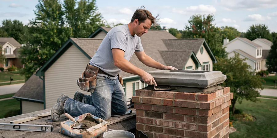 Stone Chimney Crown Installation Edison