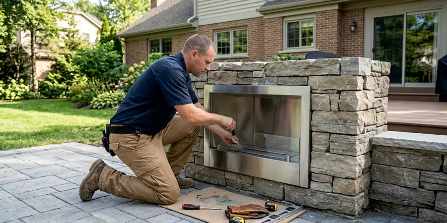 Outdoor Ethanol Fireplace Installation Edison