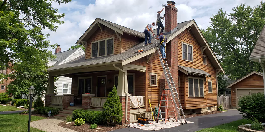 Residential Chimney Masonry Repair and Tuckpointing Edison
