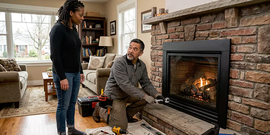 Fireplace and Log Fire Installation Edison